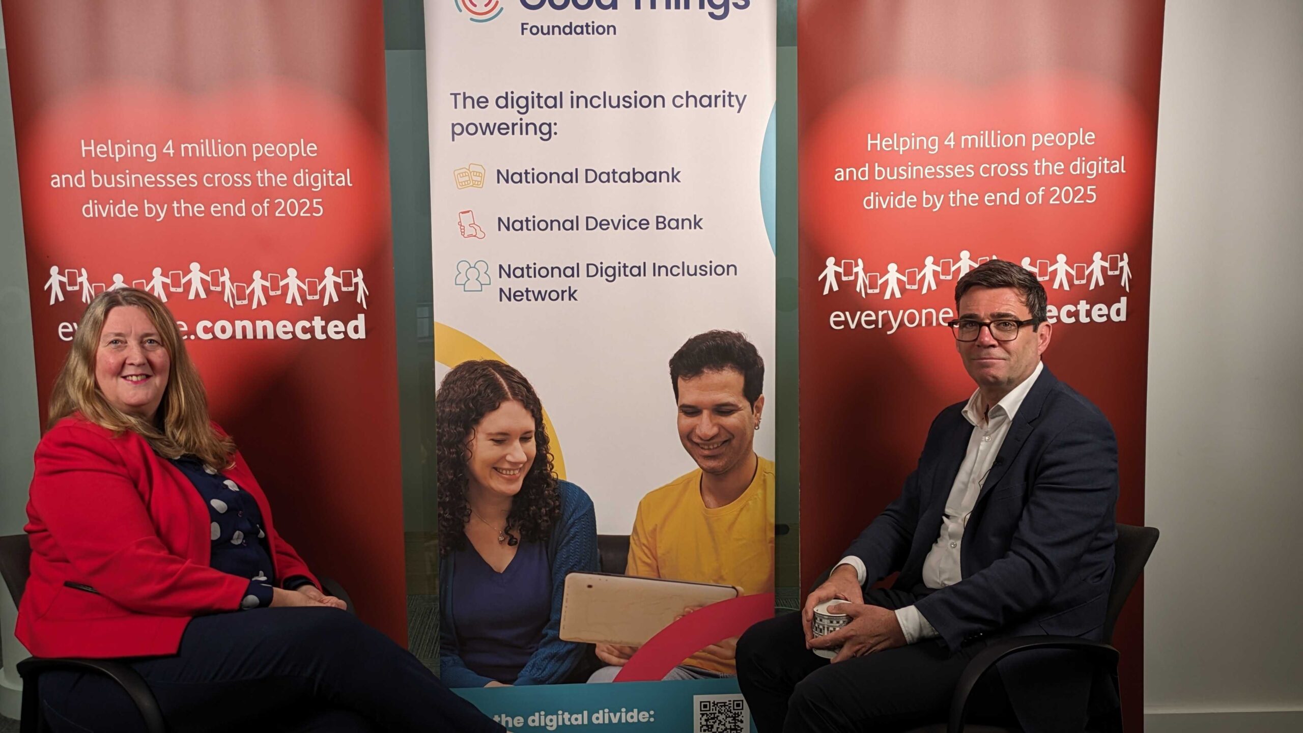 Mayor Andy Burnham and Helen Milner